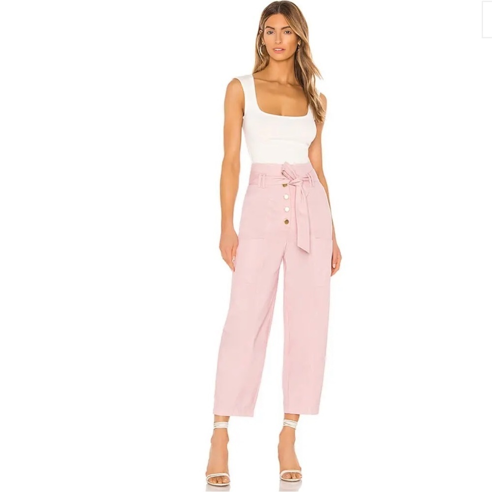 NWT Tularosa Barrett High Waist‎ Denim Button Fly Front Pant Blush Pink Size XS